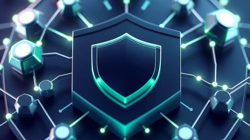 Abstract visualization of digital security layers protecting network infrastructure components.