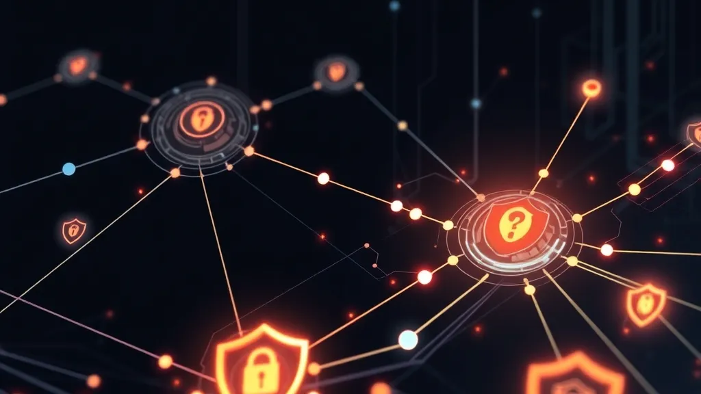 A digital representation of network vulnerability monitoring and security remediation processes.