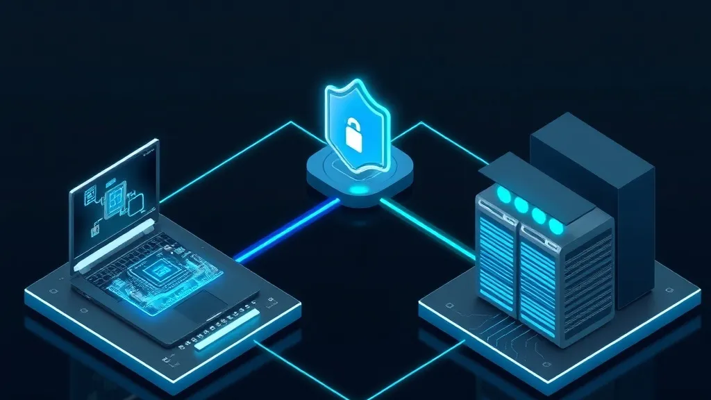 A conceptual diagram illustrating local workstation AI agents interacting with regional cloud data centers through a secure network layer.